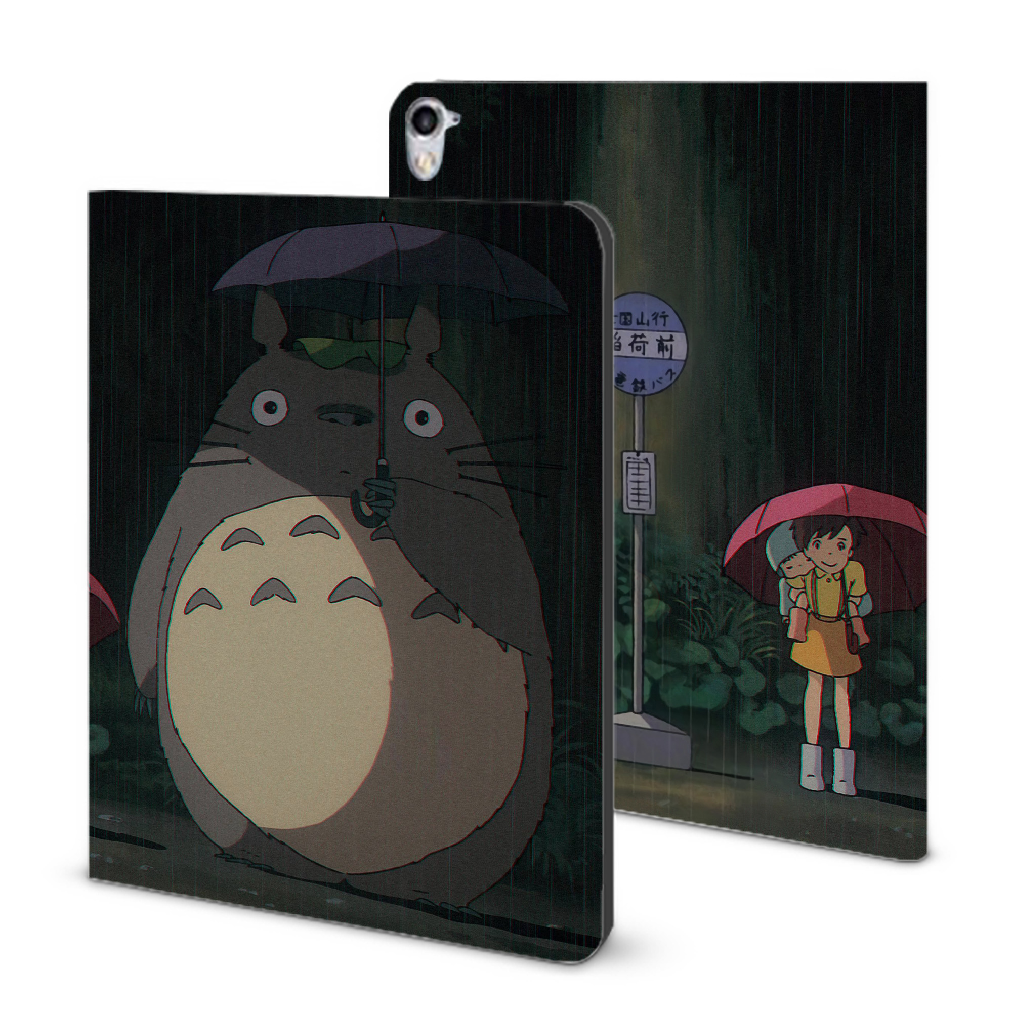 （画像用） となりのトトロ 草壁メイ 草壁サツキ My Neighbor Totoro Satsuki Kusakabe Mei Kusakabe IPad ケース ブック型 PUレザー TPU 耐衝撃 軽量 薄型 ペン収納なし 全面保護 IPad 各モデル対応